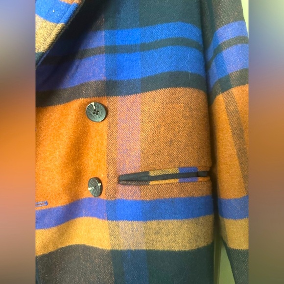 LAST CHANCE AVEC LES FILLES Wool Blend Plaid Raglan Coat - Picture 9 of 12